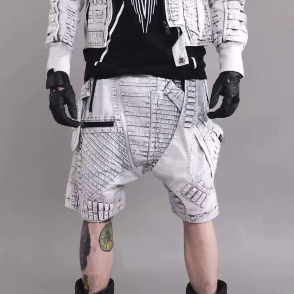 Philosophy Dune Wasteland Futuristic Utility Punk Shorts Acid Wash Men’s Size L
